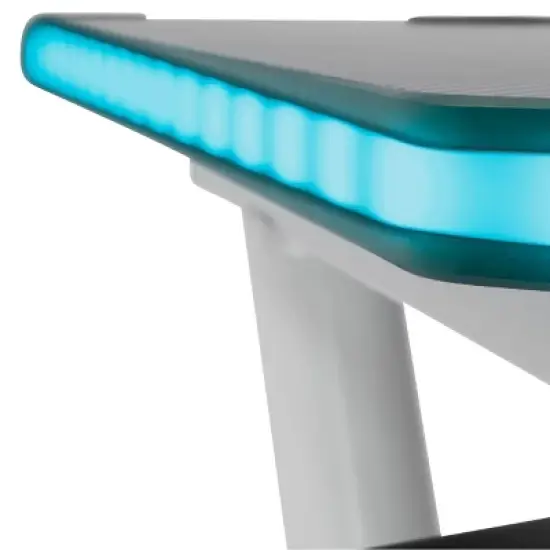 Icon PC Gaming Desk with Built-in Charging Station and LED Lights Black - SD Gaming image {16}