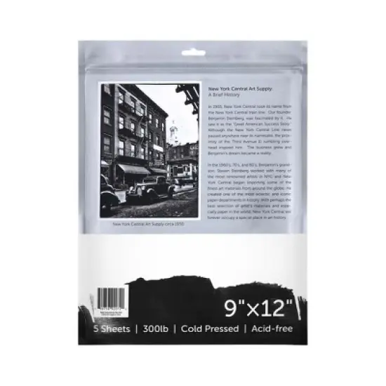 New York Central Watercolor Paper Sheets, 9x12 Inch, 300lb Cold Press, Pack of 25 - Professional Grade, Acid-Free, Archival, Superior Surface image {2}