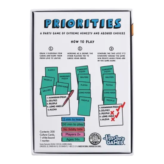 Hasbro Gaming Priorities Board Game image {3}