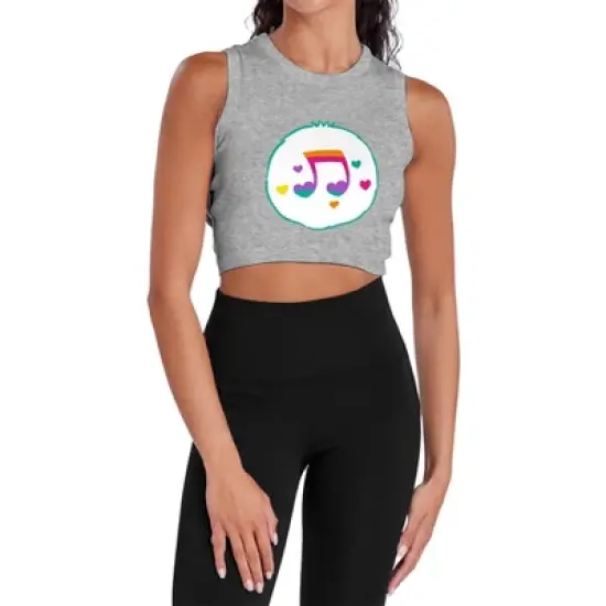 Women's Care Bears Heart Song Belly Sleeveless Crop Top Tank image {5}