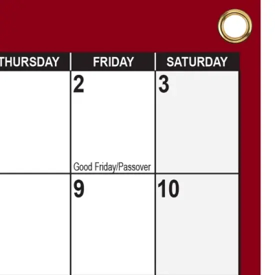 SwiftGlimpse 32"x48" 2026 Wall Calendar Maroon image {4}