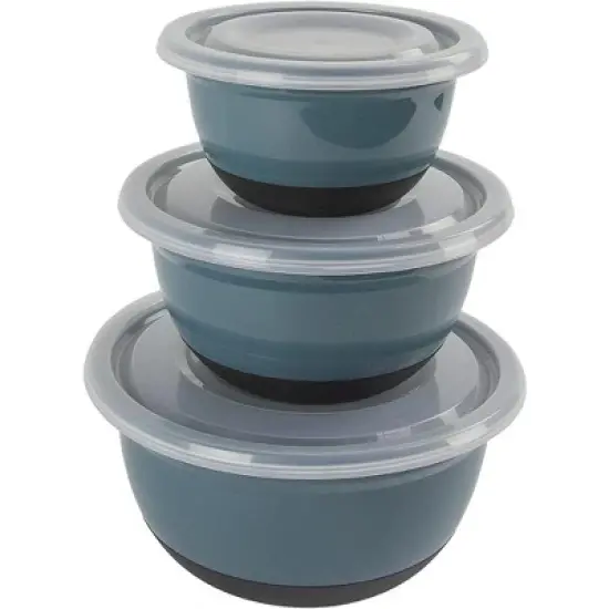 Debra's Kitchen Made in USA 6pc Non-Slip Mixing Bowls Set - Teal image {2}