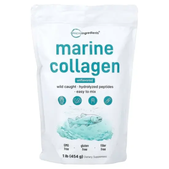 Micro Ingredients Marine Collagen, Unflavored, 1 lb (454 g) image {2}