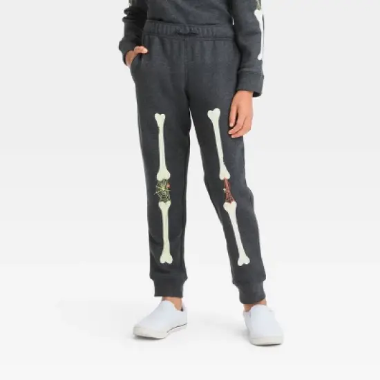 Boys' Skeleton Glow In The Dark Halloween Jogger Pants - Cat & Jack&trade; Black image {3}