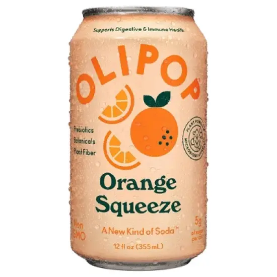 OLIPOP Orange Squeeze Soda - 12ct/12 fl oz Cans image {1}