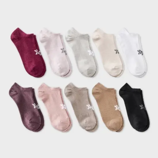 Women's Lightweight Everyday 10pk No Show Socks - All In Motion&trade; Assorted Color 4-10: Arch Support, Reinforced Heel/Toe image {3}