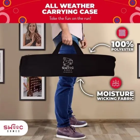 Swooc Games&reg; | 2-in-1 Premium Shuffleboard and Curling | 100% Solid Wood Shuffleboard Table (4ft) | 5+ Ways to Play | Tabletop Games for Adults & Kids image {5}