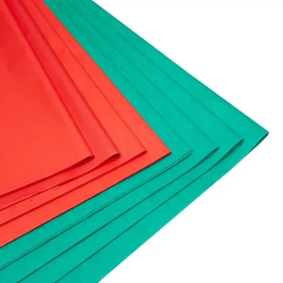 Juvale 160 Sheets Bulk Colored Tissue Paper for Gift Wrap Bags, Birthday Party Presents Wrapping, Red & Green, 15 x 20 in image {5}