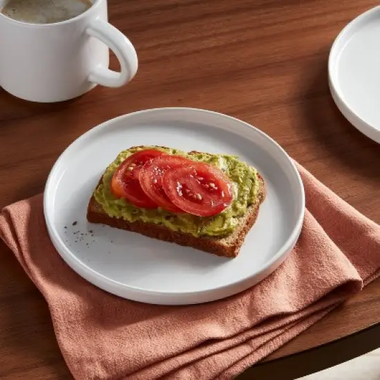 8" Stoneware Stella Salad Plate White - Threshold&trade;: Dishwasher & Microwave Safe, Solid Round Dining Plate image {1}