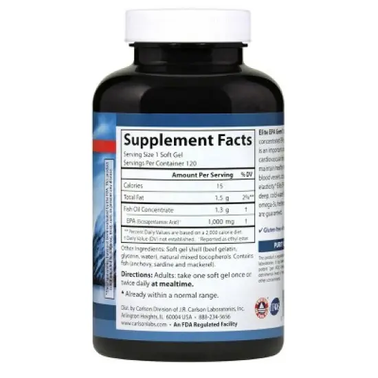 Carlson - Elite EPA Gems, 1000 mg EPA, Norwegian, Wild Caught, Sustainably Sourced image {2}