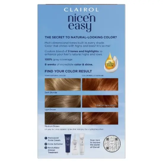 Clairol Nice'n Easy Permanent Hair Color Cream Kit - Red image {2}