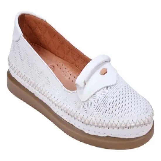 Cools 21 Ginger Perforated Memory Foam Leather Flats image {6}