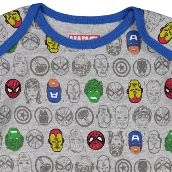 Marvel 5 Pack Cuddly Long Sleeve Bodysuits Multicolored  image {8}