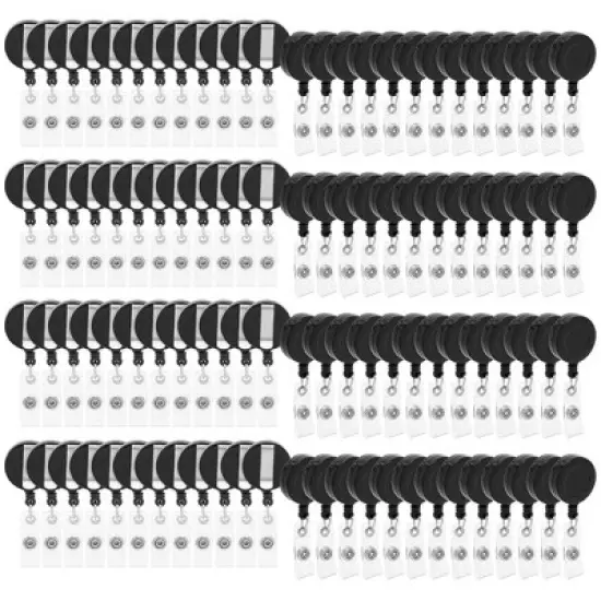 Juvale 100 Pack Retractable ID Badge Holder Reel for Cards with Clips, Bulk for Nurses and Teachers, Office Supplies, Name Badge for Work, 26.5 In image {8}