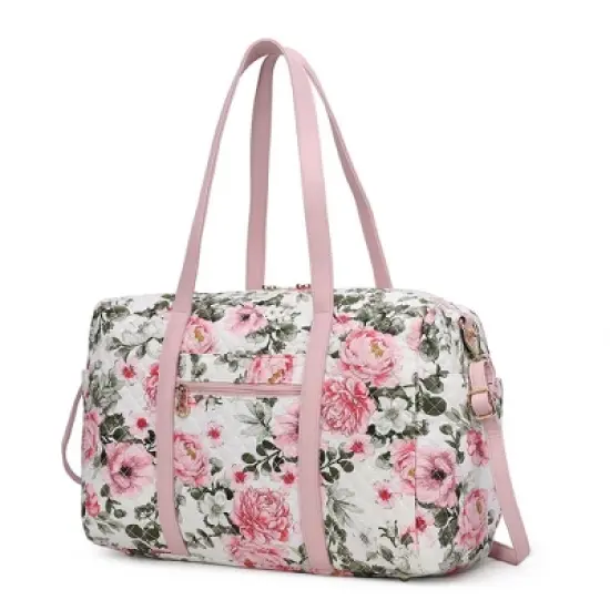 MKF Collection Khelani Quilted Cotton Botanical Pattern Women&rsquo;s Duffle Bag by Mia K image {8}