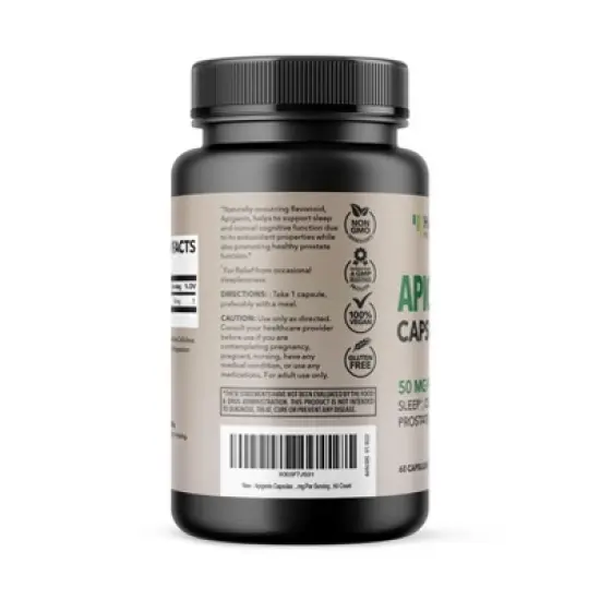 Apigenin Capsules 50mg, Sleep, Cognitive & Prostate Health Support Supplement, Chamomile Flavonoid for Relaxation, Havasu Nutrition, 60ct image {3}
