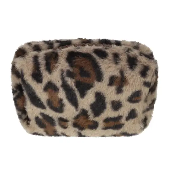 Unique Bargains Durable Leopard Print Makeup Bag Brown 1 Pc image {3}