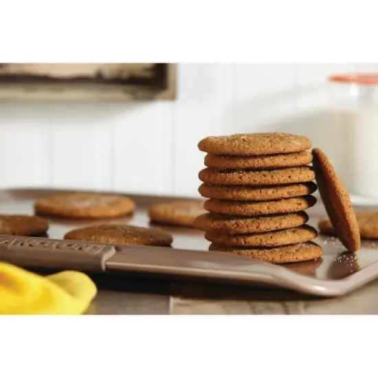 Anolon Advanced Bronze Bakeware 11" x 17" Nonstick Cookie Sheet with Silicone Grips: Even-Heating, Soft-Grip Handle image {6}