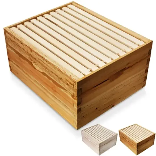 Honey Keeper 100% Beehive 10 Frame Kit Super Box and 10 Deep Frames with Foundations for Langstroth Beekeeping image {5}