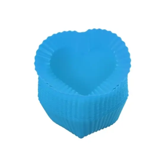 Unique Bargains Silicone Heat Resistant Cupcake Liners Heart Shape Baking Cups 18 Pcs image {7}