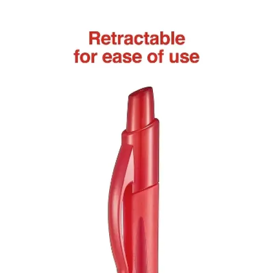 Staples Sonix Retractable Gel-Ink Pens Medium Point Red Dozen (13562-CC) 651255 image {3}