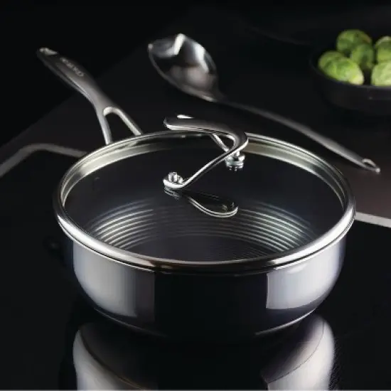 Circulon SteelShield C-Series 3pc Clad Tri-Ply Nonstick Chef Pan with Lid and Utensil Set image {3}