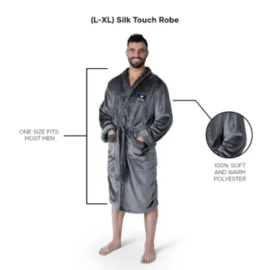 UCONN Huskies Charcoal L/XL Silk Touch Bathrobe image {4}