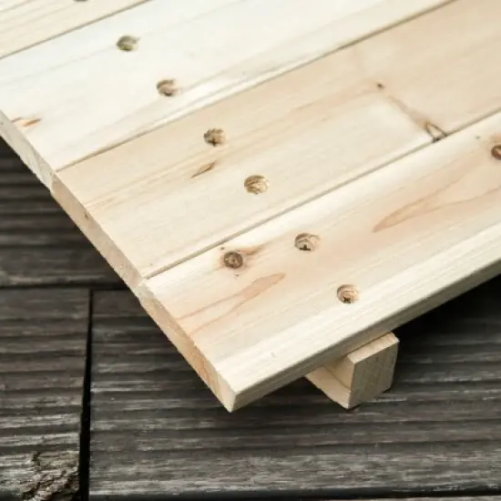 Outsunny 7.5' Fir Wood Garden Bridge Arc Walkway with Side Railings, Perfect for Backyards, Gardens, & Streams image {4}