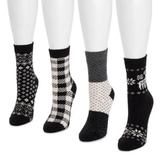 MUK LUKS Women's 4 Pack Holiday Boot Socks image {3}