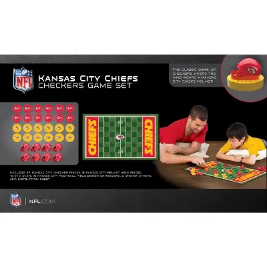 MasterPieces Officially licensed NFL Kansas City Chiefs Checkers Board Game for Families and Kids ages 6 and Up image {3}