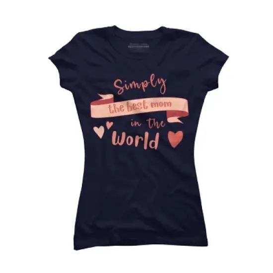 Junior's Design By Humans Mother's Day Simply the Best Mom Banner By BoogieCreates T-Shirt image {4}