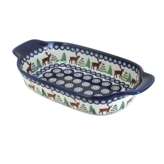 Blue Rose Polish Pottery 1281 Zaklady Rectangular Serving Dish image {11}