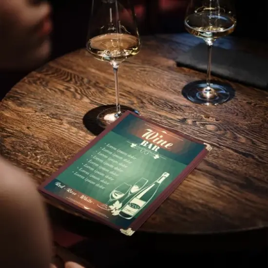 WeChef 60 Pack Restaurant Menu Covers 8.5 x 14" Book Style 3 Pages 6 View Burgundy Red image {8}