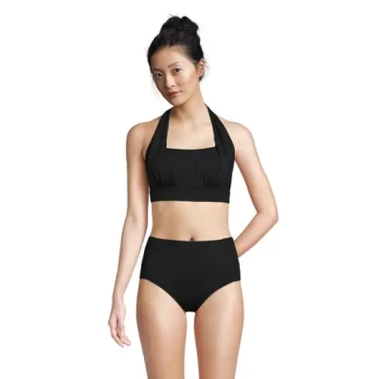Lands' End Women's Chlorine Resistant Square Neck Halter Bikini Swimsuit Top image {2}