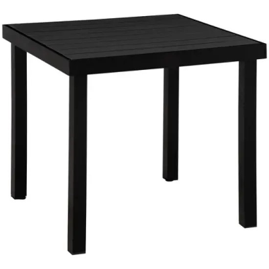 Resenkos Patio Dining Table For 4, Non-Slip Foot Pads, Aluminium, Plastic, Black image {9}