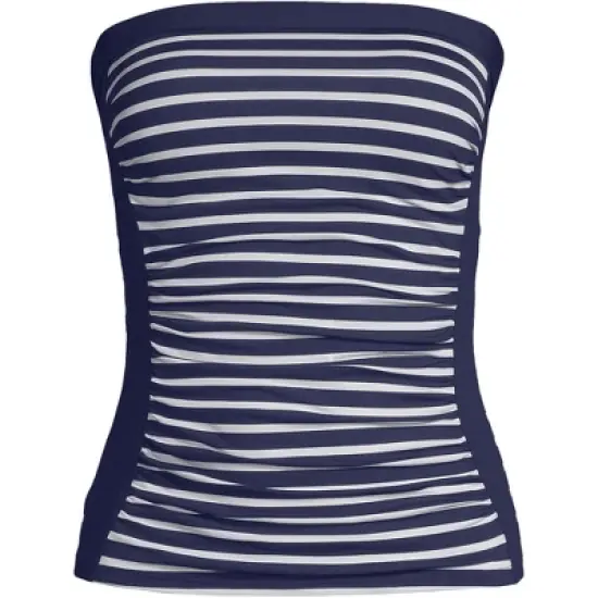 Lands' End Women's Long Chlorine Resistant Bandeau Tankini Swimsuit Top with Removable Adjustable Straps image {3}