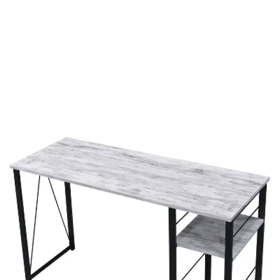 KTMBDW 47 Inches Desk, Computer Desk with 2 Tier Storage, for Gaming Corner Home Office Writing Study, Metal Frame image {3}