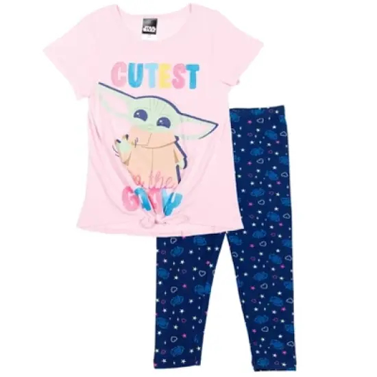 Star Wars The Child Girls T-Shirts Leggings and Shorts 4 Piece Outfit Set Little Kid to Big Kid image {2}