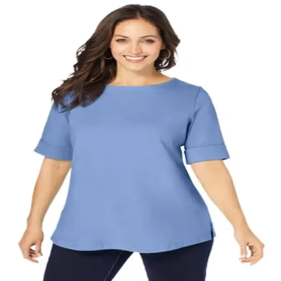 Jessica London Women&rsquo;s Plus Size Cuff Tee image {4}