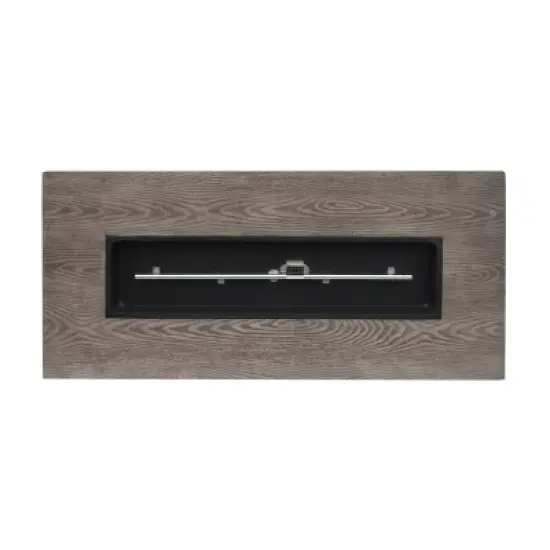 Aidan Outdoor 50000 BTU Iron Rectangular Fire Pit Wood Pattern Brown - Christopher Knight Home image {5}