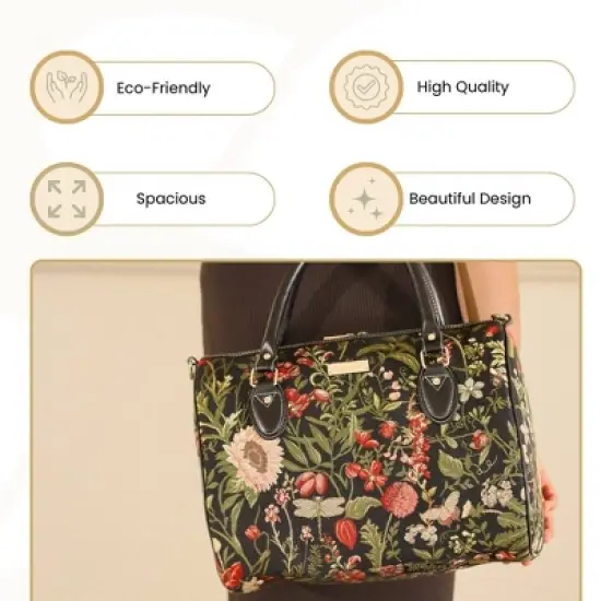 Signare USA Morning Garden Black Travel Bag image {4}