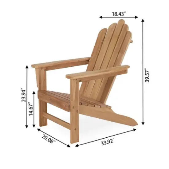 Decksplore Teak Adirondack Chair Set with Table 5PCS image {10}