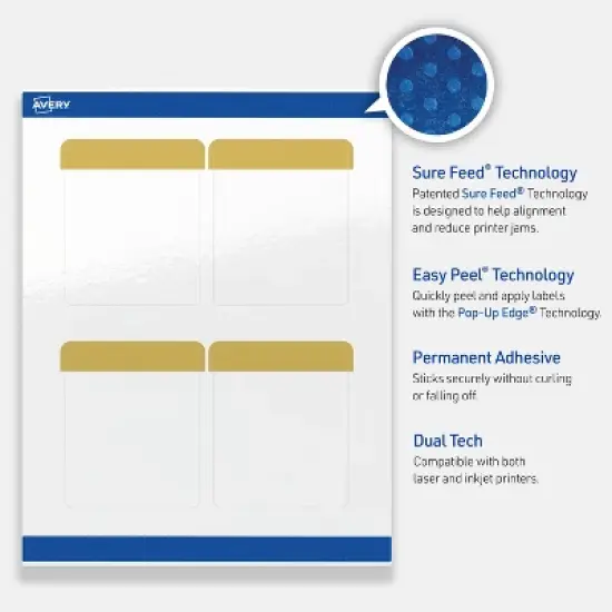 Avery 4" x 3-1/3" Labels, Gold-Dipped Edge, 40 ct image {2}