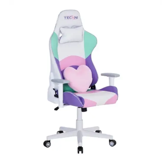 Gaming Chair with Adjustable Arms, Reclining Back, Lumbar Support Kawaii Style for Gaming Setup or Streaming -3irtyhousy image {1}