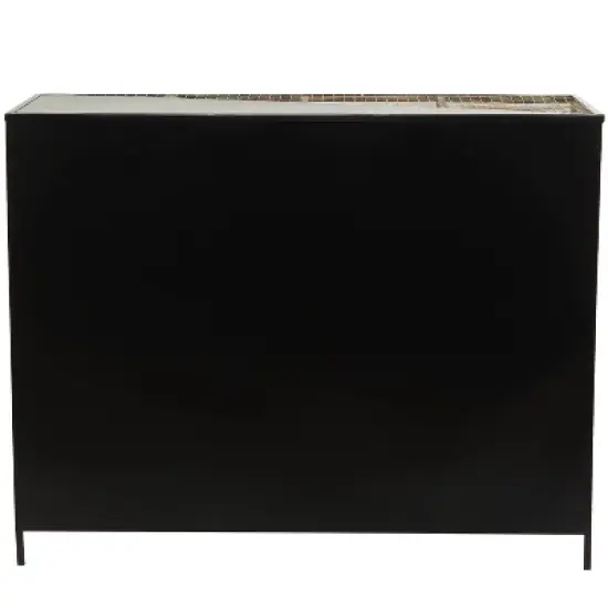 Industrial Mesh Metal Console Table Black - Olivia & May image {4}