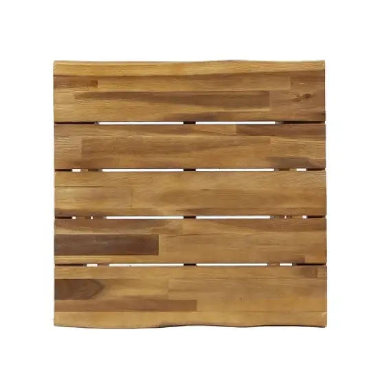 NicBex 18" Square Outdoor Side End Table,Patio Small End Table with Cross Base,Rustic Accent Table for Backyard and Deck image {2}