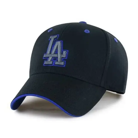 MLB Los Angeles Dodgers Youth Black Money Maker Hat: Adjustable Cotton Twill Cap image {2}