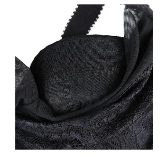 Allegra K Women Lace Front Full Coverage Push Up Non-Padded Underwire Cami Bra Lingerie image {5}