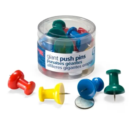 Officemate Giant Push Pins, 12 Per Pack, 6 Packs image {1}