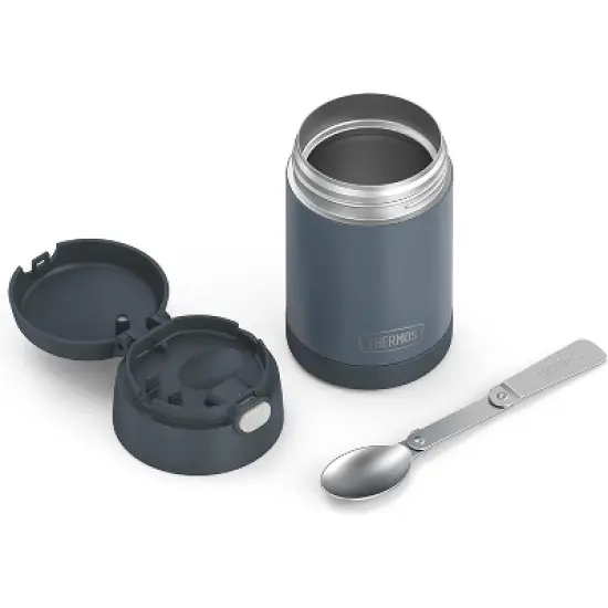 THERMOS FUNTAINER 16 Ounce Stainless Steel Vacuum Insulated Food Jar with Folding Spoon, Slate Stone image {4}